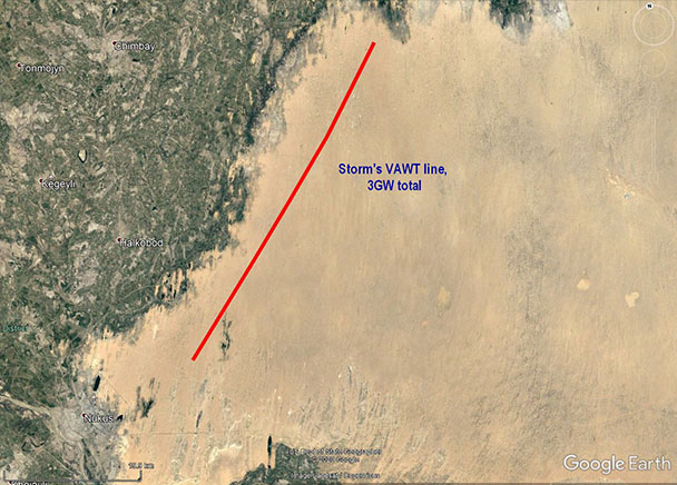 Map of STORM's Power farm for 3GW